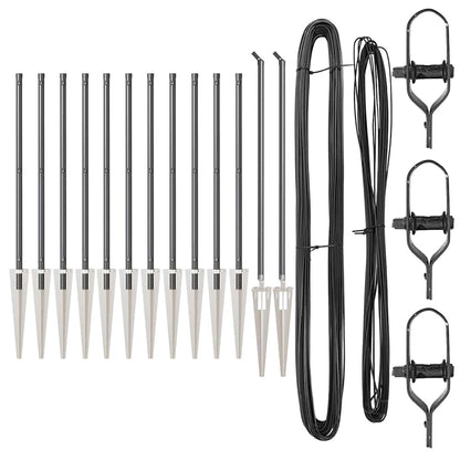 Fence Posts Manual 13 pcs Grey Ø32mm 100 cm Galvanised steel