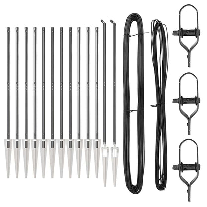 Fence Posts Manual 13 pcs Grey Ø32mm 180 cm Galvanised steel