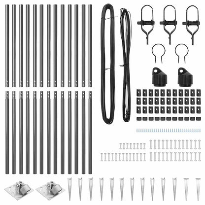 Fence Posts Manual 13 pcs Grey Ø32mm 180 cm Galvanised steel