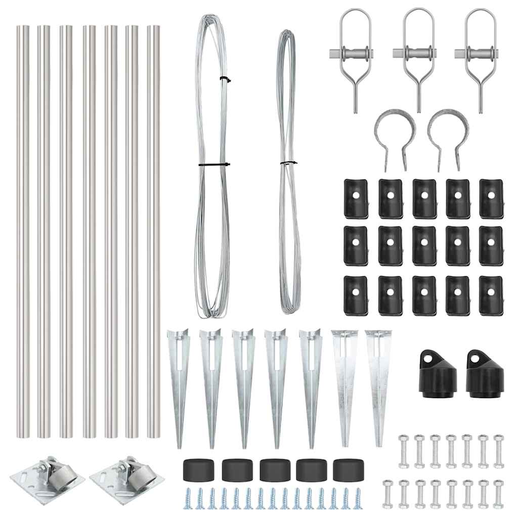 Fence Posts Manual 7 pcs Silver Ø32mm 60 cm Galvanised steel