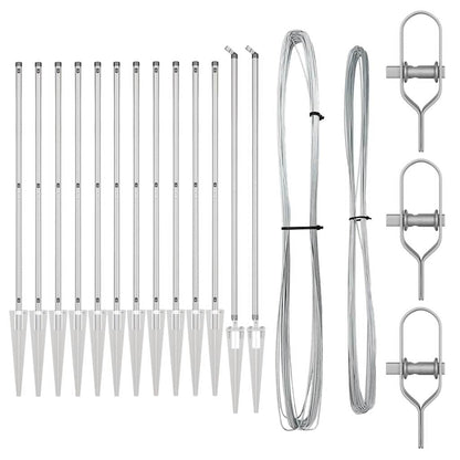 Fence Posts Manual 13 pcs Silver Ø32mm 140 cm Galvanised steel