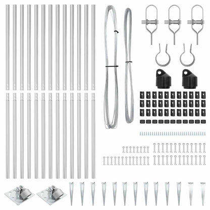 Fence Posts Manual 13 pcs Silver Ø32mm 140 cm Galvanised steel