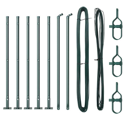 Fence Posts Manual 7 pcs Green Ø32mm 110 cm Galvanised steel