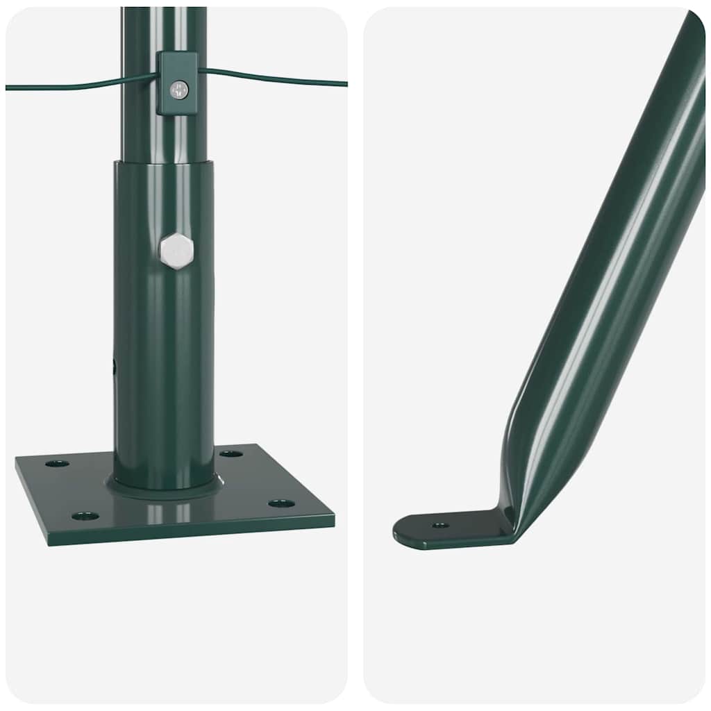 Fence Posts Manual 7 pcs Green Ø32mm 160 cm Galvanised steel