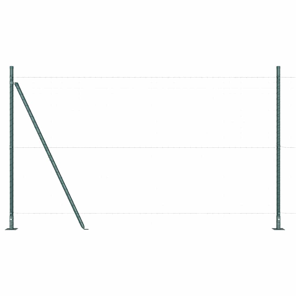 Fence Posts Manual 7 pcs Green Ø32mm 160 cm Galvanised steel