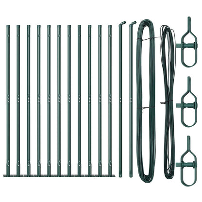 Fence Posts Manual 13 pcs Green Ø32mm 160 cm Galvanised steel