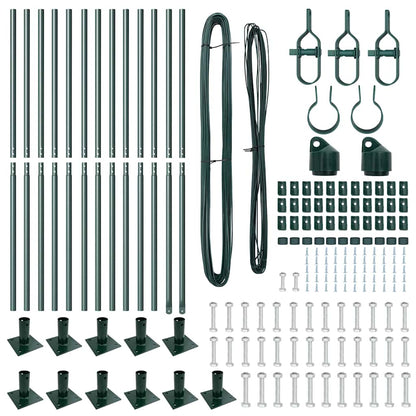 Fence Posts Manual 13 pcs Green Ø32mm 160 cm Galvanised steel