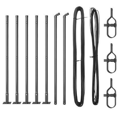 Fence Posts Manual 7 pcs Grey Ø32mm 110 cm Galvanised steel