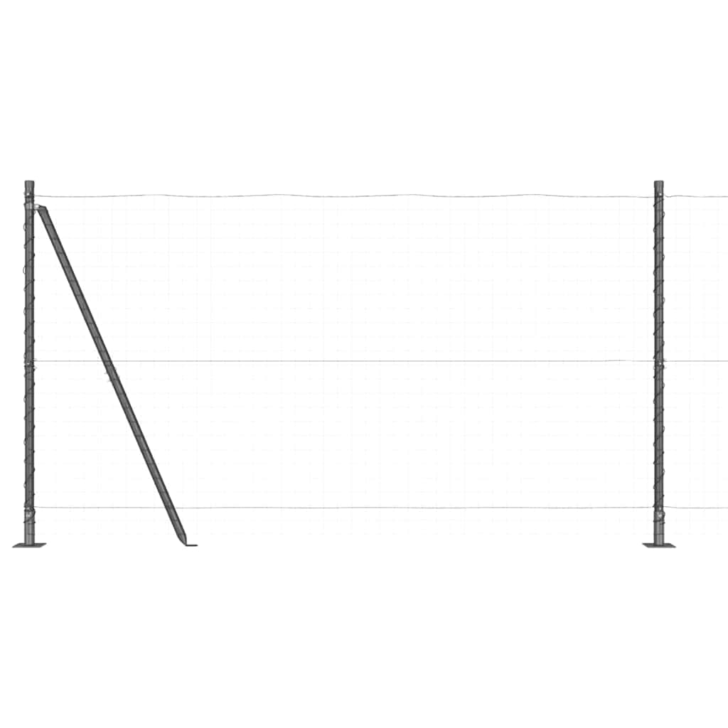 Fence Posts Manual 13 pcs Grey Ø32mm 130 cm Galvanised steel