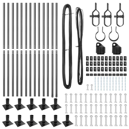 Fence Posts Manual 13 pcs Grey Ø32mm 150 cm Galvanised steel