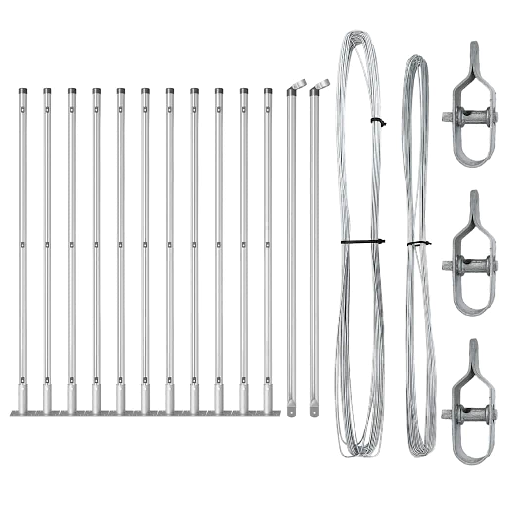 Fence Posts Manual 13 pcs Silver Ø32mm 70 cm Galvanised steel