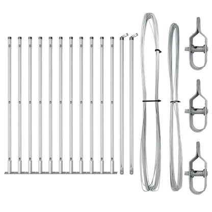 Fence Posts Manual 13 pcs Silver Ø32mm 70 cm Galvanised steel