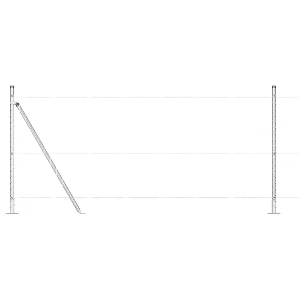 Fence Posts Manual 7 pcs Silver Ø32mm 110 cm Galvanised steel