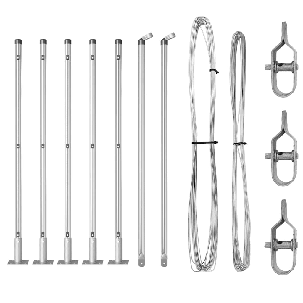 Fence Posts Manual 7 pcs Silver Ø32mm 110 cm Galvanised steel