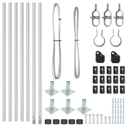 Fence Posts Manual 7 pcs Silver Ø32mm 110 cm Galvanised steel