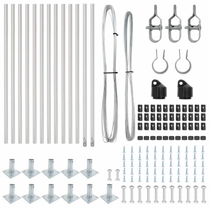 Fence Posts Manual 13 pcs Silver Ø32mm 110 cm Galvanised steel