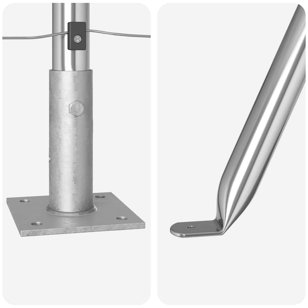 Fence Posts Manual 13 pcs Silver Ø32mm 160 cm Galvanised steel