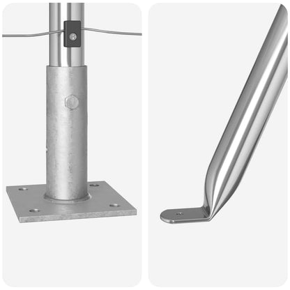 Fence Posts Manual 13 pcs Silver Ø32mm 160 cm Galvanised steel