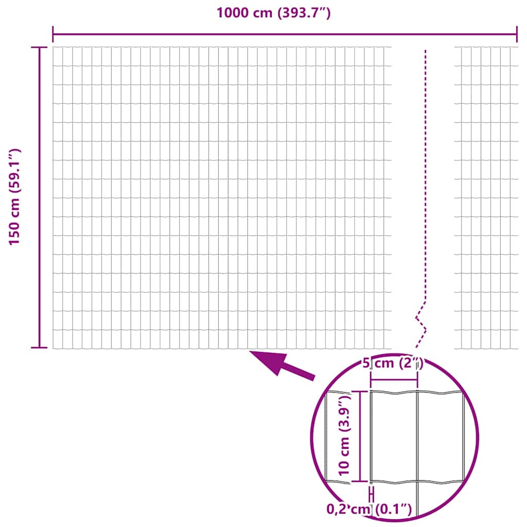 Euro Fence Silver 1.5 x 10 m Hot dip galvanized iron