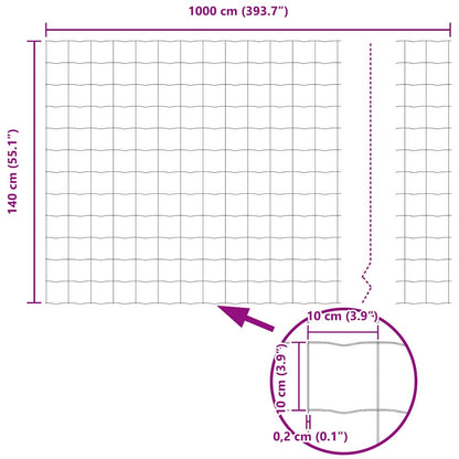 Euro Fence Silver 1.4 x 10 m Hot dip galvanized iron