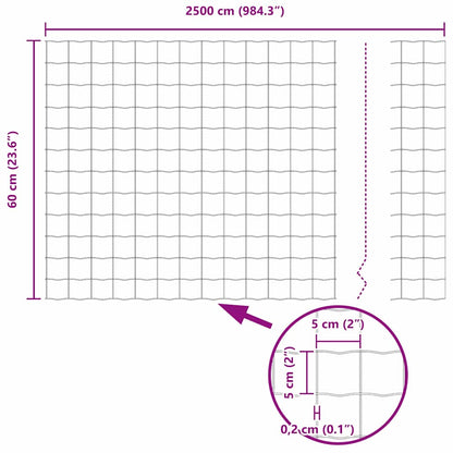 Euro Fence Silver 0.6 x 25 m Hot dip galvanized iron