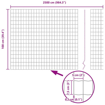 Euro Fence Silver 1 x 25 m Hot dip galvanized iron