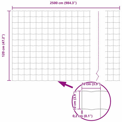 Euro Fence Silver 1.2 x 25 m Hot dip galvanized iron