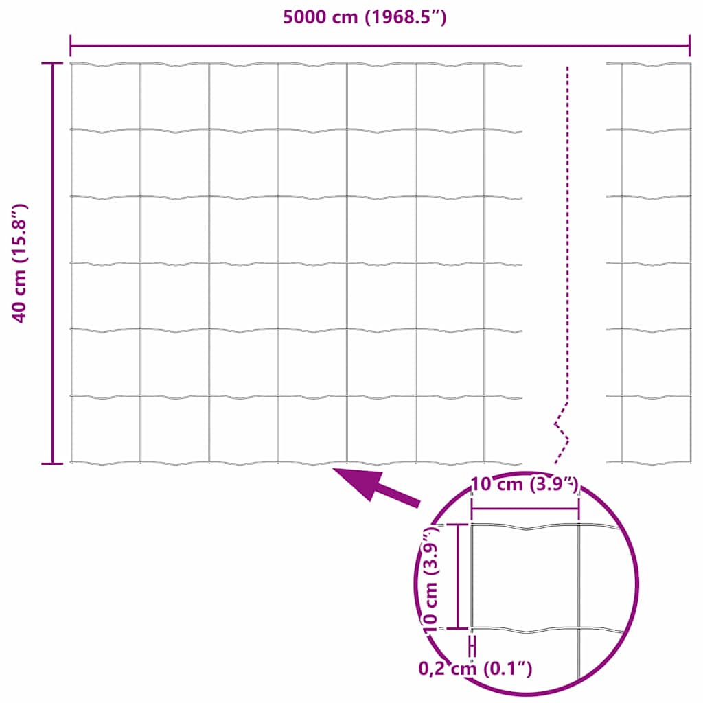 Euro Fence Silver 0.4 x 50 m Hot dip galvanized iron