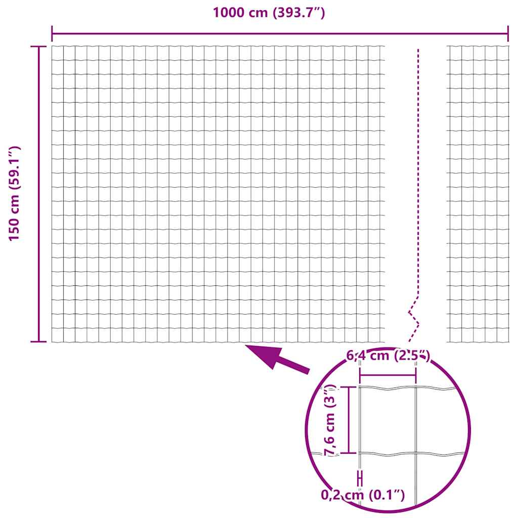 Euro Fence Silver 1.5 x 10 m Hot dip galvanized iron