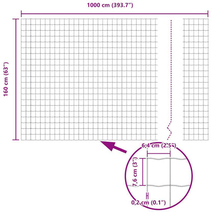 Euro Fence Silver 1.6 x 10 m Hot dip galvanized iron