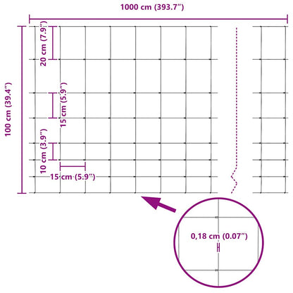 Field Fence Grey 1 x 10 m Steel