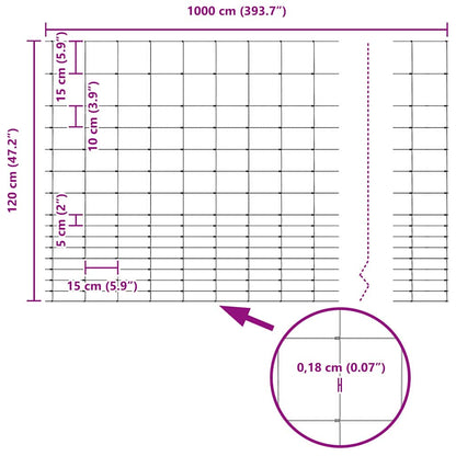 Field Fence Grey 1.2 x 10 m Steel
