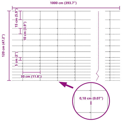Field Fence Grey 1.2 x 10 m Steel