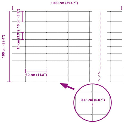 Field Fence Silver 50 x 1 m Galvanised steel