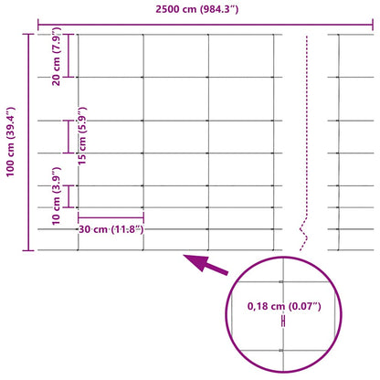 Field Fence Silver 100 x 1 m Galvanised steel