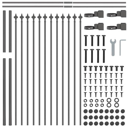 Garden Fence Grey 1.7 x 1 m Powder-coated steel
