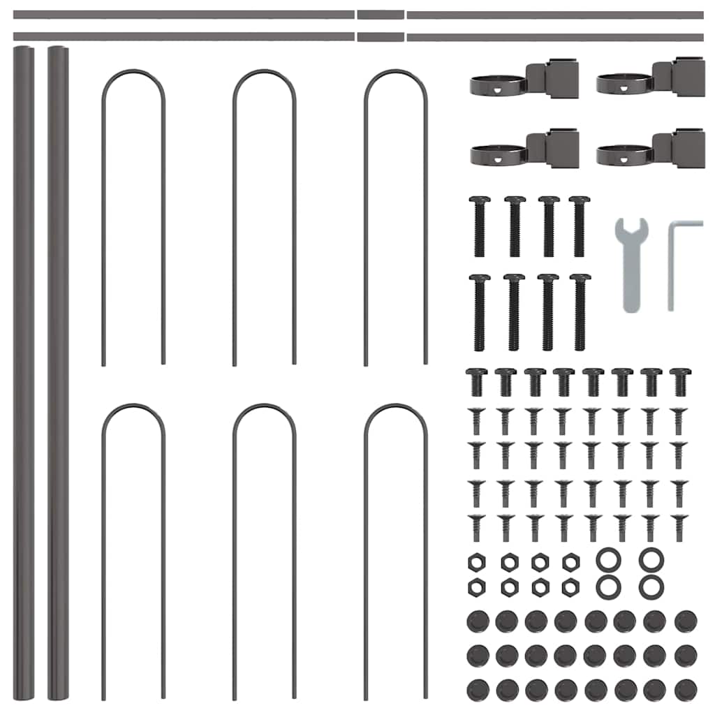 Garden Fence Grey 1.7 x 0.6 m Powder-coated steel