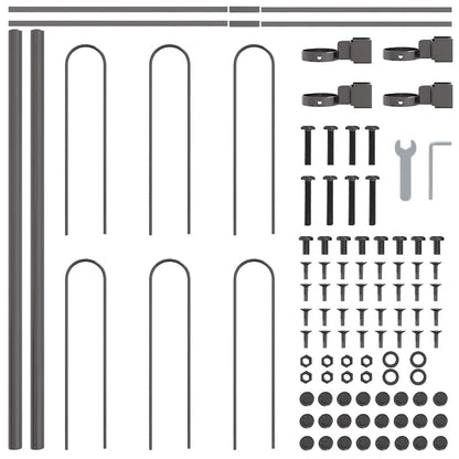 Garden Fence Grey 1.7 x 0.6 m Powder-coated steel