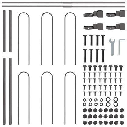 Garden Fence Grey 1.7 x 0.8 m Powder-coated steel