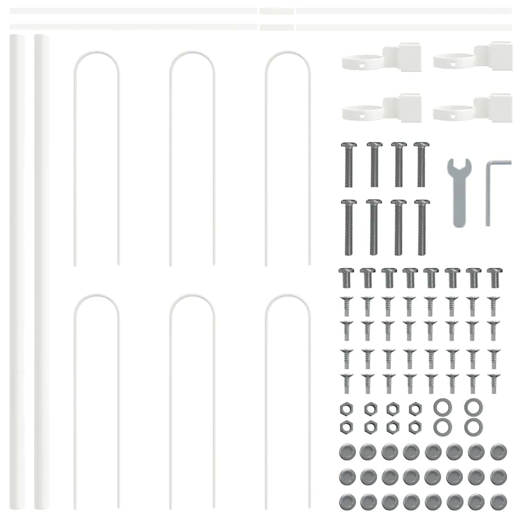 Garden Fence White 1.7 x 0.6 m Powder-coated steel