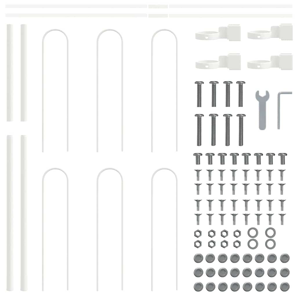 Garden Fence White 1.7 x 1 m Powder-coated steel