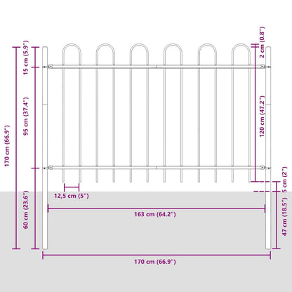 Garden Fence White 1.7 x 1.2 m Powder-coated steel