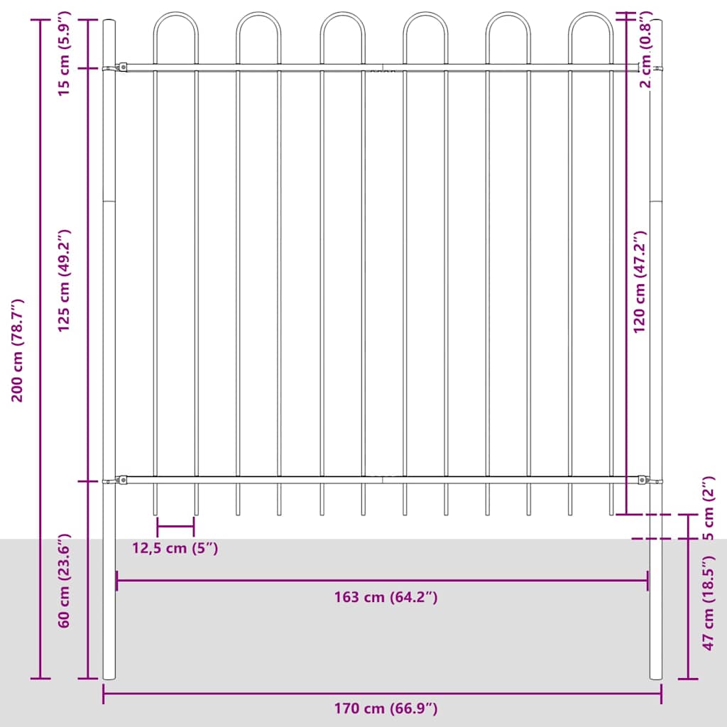 Garden Fence White 1.7 x 1.5 m Powder-coated steel