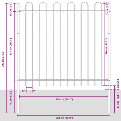 Garden Fence White 1.7 x 1.5 m Powder-coated steel