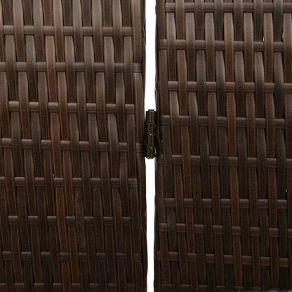 Room Divider Folding Manual Brown 195 x 180 cm Poly Rattan