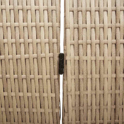 Room Divider Folding Manual Beige 242 x 180 cm Poly Rattan