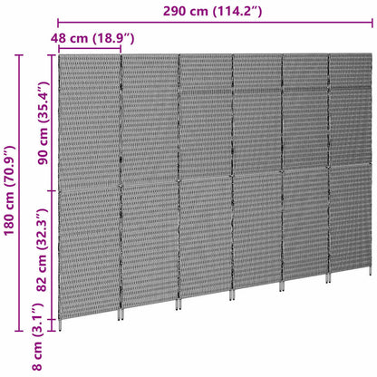 Room Divider Folding Manual Beige 292 x 180 cm Poly Rattan