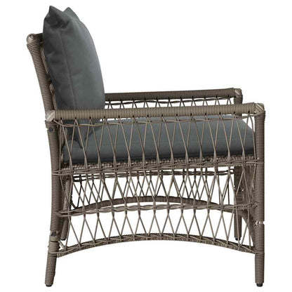 Garden Chair Grey 60 x 70 x 78cm Poly Rattan