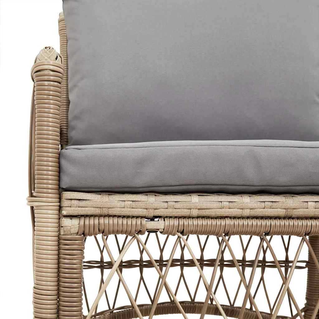 Garden Chair Beige 60 x 70 x 78cm Poly Rattan