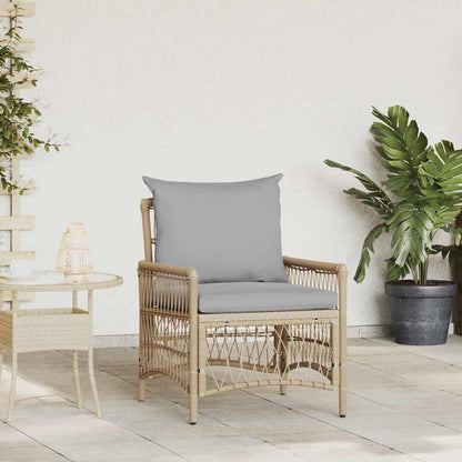 Garden Chair Beige 60 x 70 x 78cm Poly Rattan